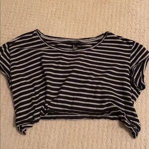 Black and grey striped crop